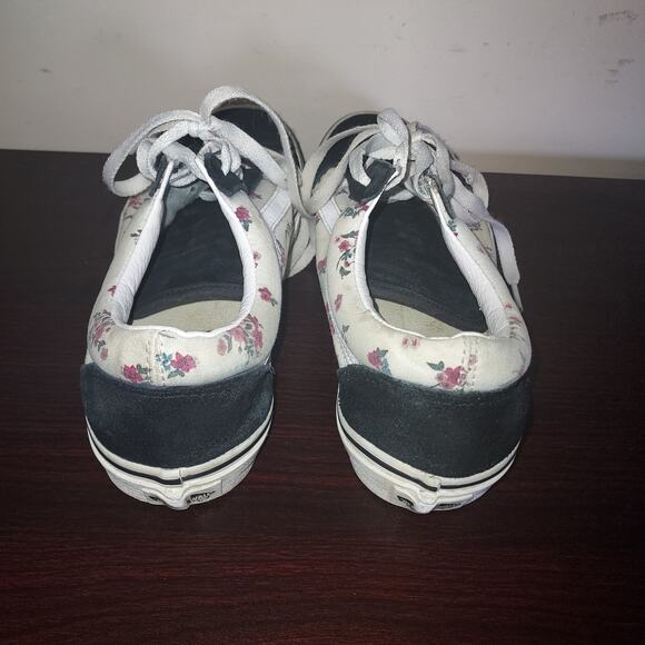 Vans Women's Old Skool Sneakers 8.5M Lace Up Ditsy Floral Skateboarding Black - Picture 3 of 16